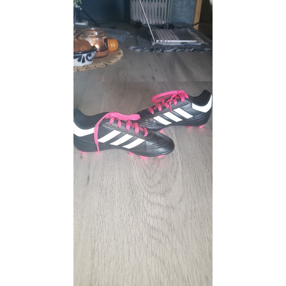 Adidas Goletto Kids Soccer Cleats Black White Pink Low Top Athletic Shoes
